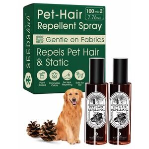 SEEDSHUB Pet Hair Repellent Spray 2 Pack 100ml Antistatic Deodorizing Sandalwood